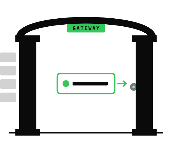 A gateway illustration showing one approved browser tab